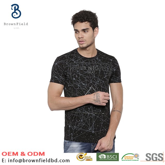 Cotton Custom Bangladesh Manufacturer High Quality Products Printed Short Sleeve Soft With Logo Running Sport T-shirt