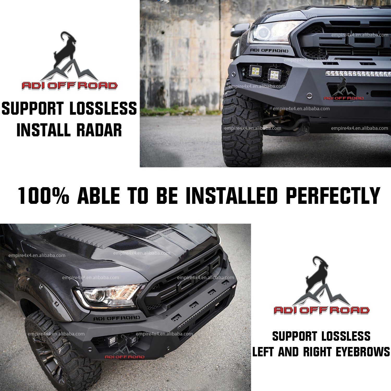 F15 Series high quality With 4 LED lights steel front bumper bull bar for Ranger xlt xls wildtrak px2 px3 T7 T8 2016~2021