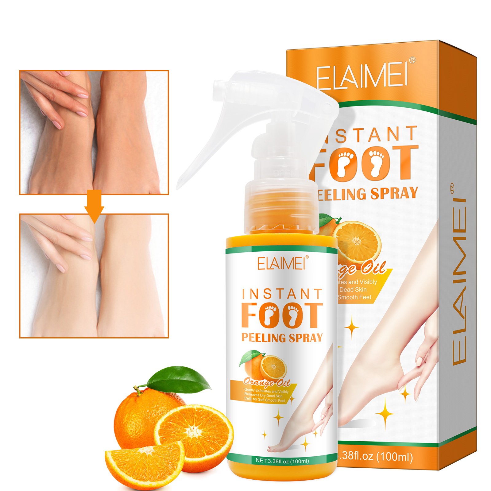 ELAIMEI Instant Foot Skin Care Products Smooth Foot Peeling Spray Without Causing Irritation Or Discomfort