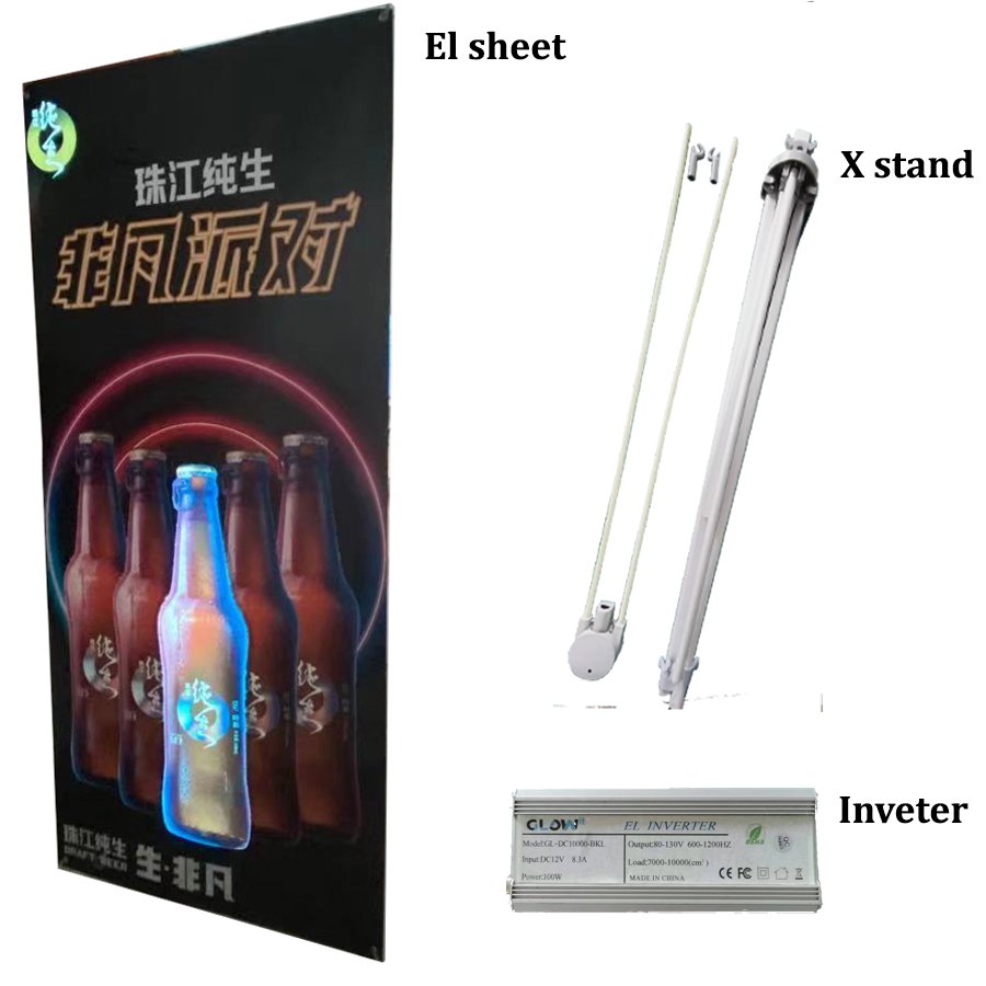 like paper electroluminescent X banner with animation effect illumination X stand factory offered