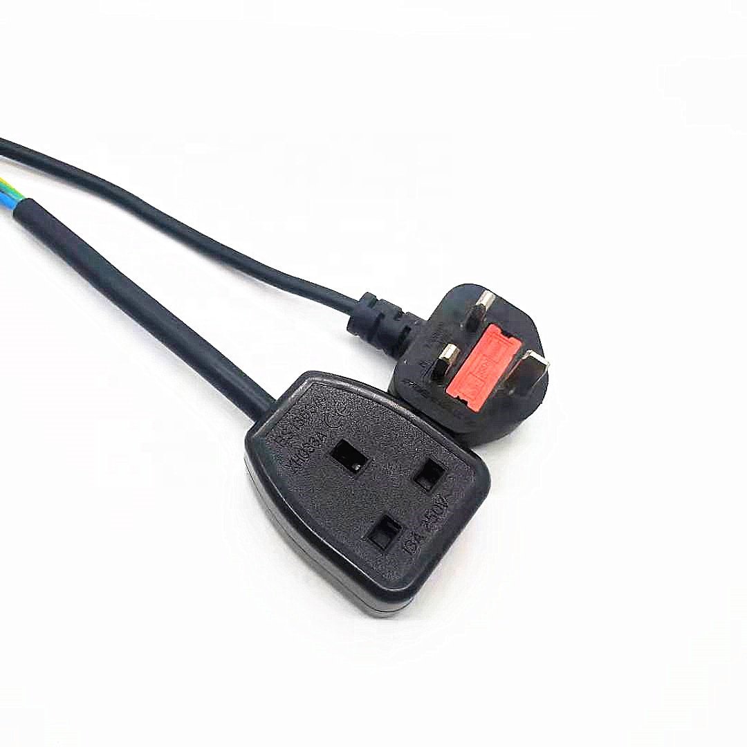 1.5m assembly black BS 1363 uk to c13 power cord H05VV-F 3G*0.75mm2