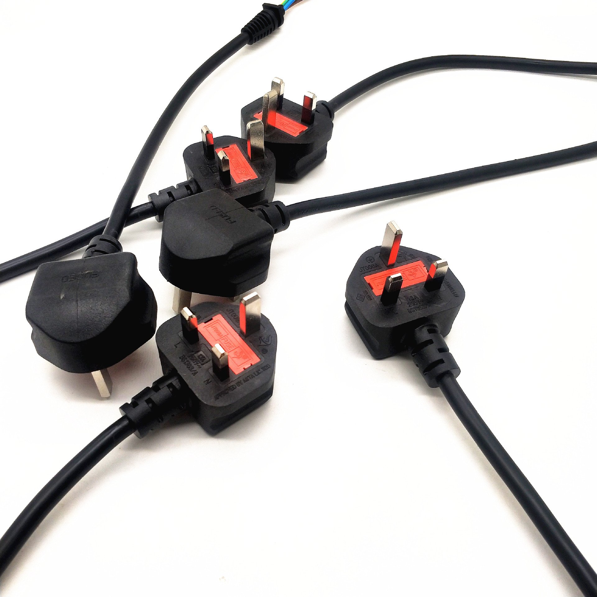 1.5m assembly black BS 1363 uk to c13 power cord H05VV-F 3G*0.75mm2