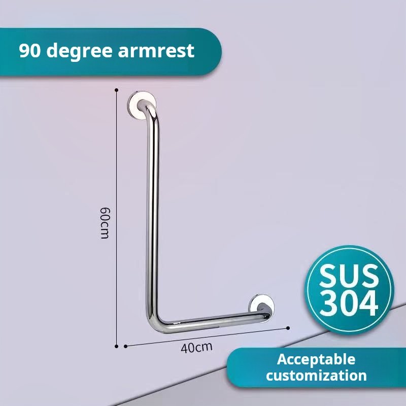 OEM Wholesale Hospital Stainless Steel Handrail L shape 304 Stainless Steel Grab Bar Bathroom Support Rails For Elderly Disable