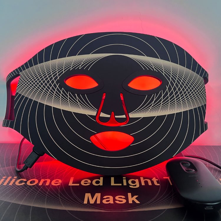 Professional Led Light Therapy Facial Mask Black Led Light Therapy 4 Colors Silicon Face Mask
