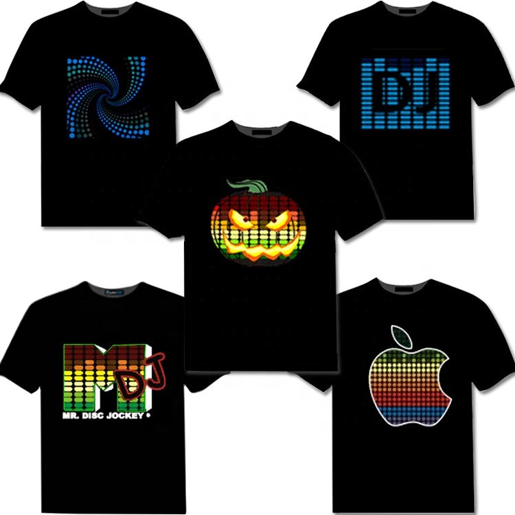 Hot Products High Quality Led Sound Active Equalizer El Night Club Shirts Fashion Design Tshirt