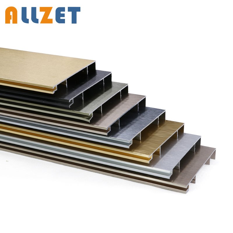 60 mm High quality home improvement wholesale aluminum connecting skirting board baseboard and molding