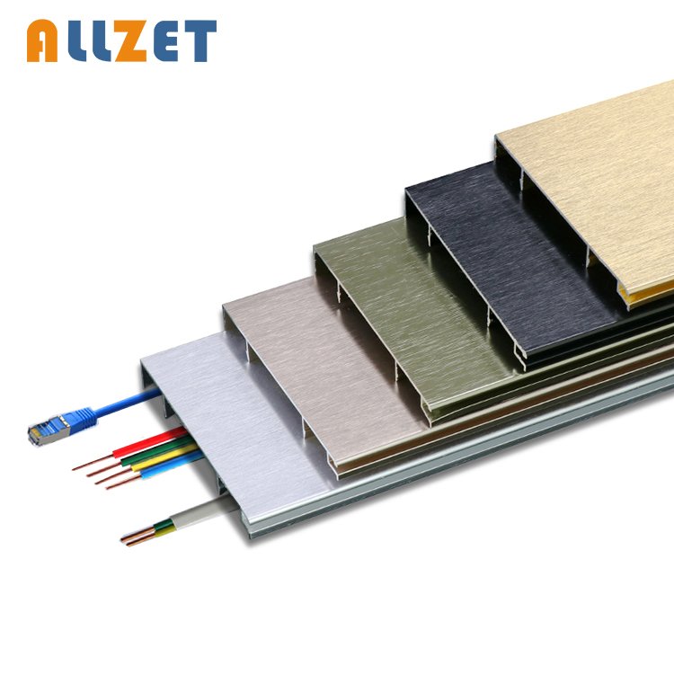 60 mm High quality home improvement wholesale aluminum connecting skirting board baseboard and molding