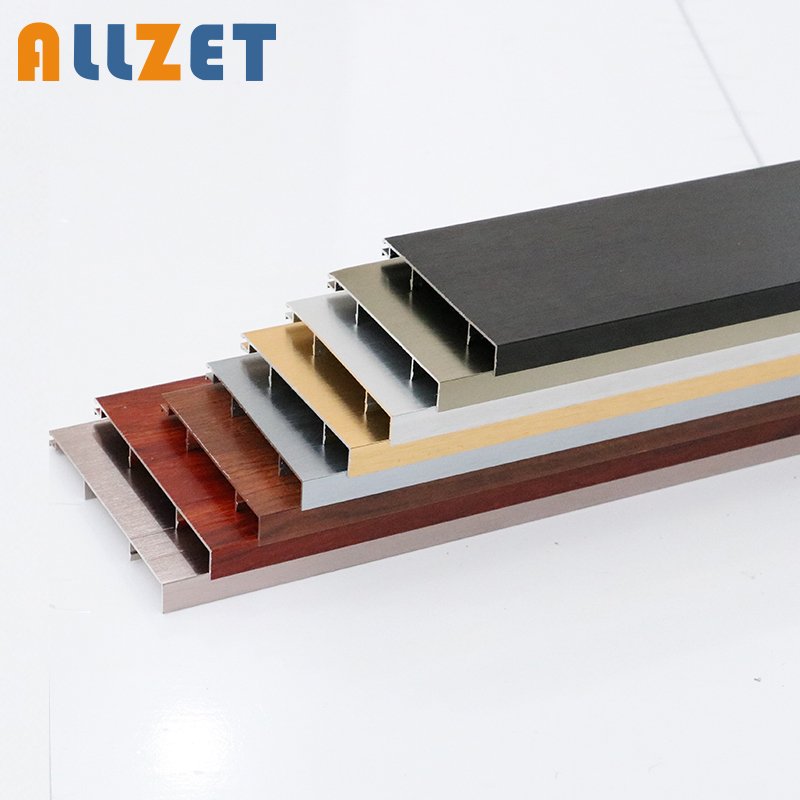 60 mm High quality home improvement wholesale aluminum connecting skirting board baseboard and molding
