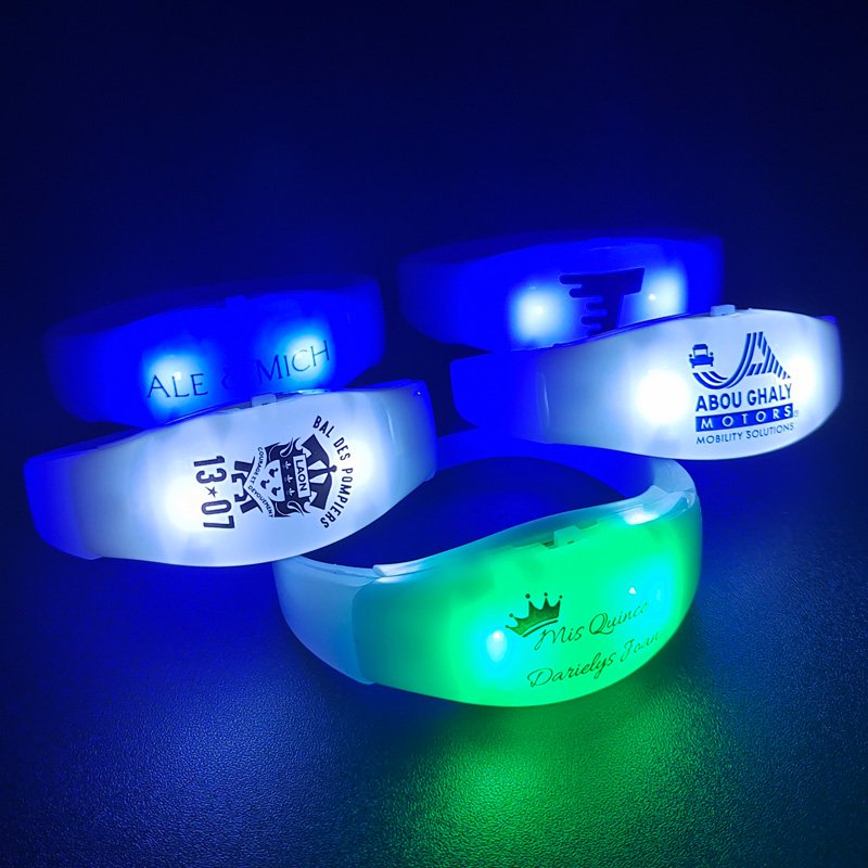 New Product Sound Activated Custom Glow Wristband Concert LED Lights Bracelets for Events