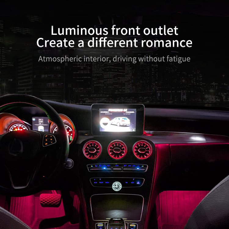 Full Set W205 Ambient Light Accessories Rotary Tweeter Luminous Turbine Vent Car Door Speaker Cover For Mercedes-Benz C-Class