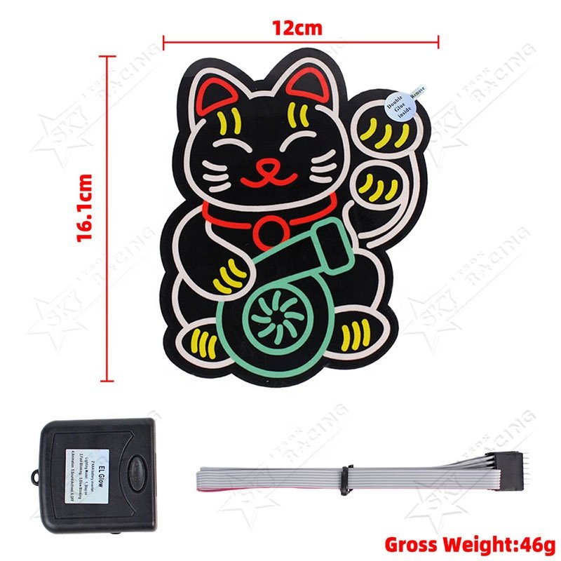 JDM Wanted 5 Star Custom EL Light Up Electroluminescent Car Door Window LED Light Windshield Glow Panel Stickers for Decoration