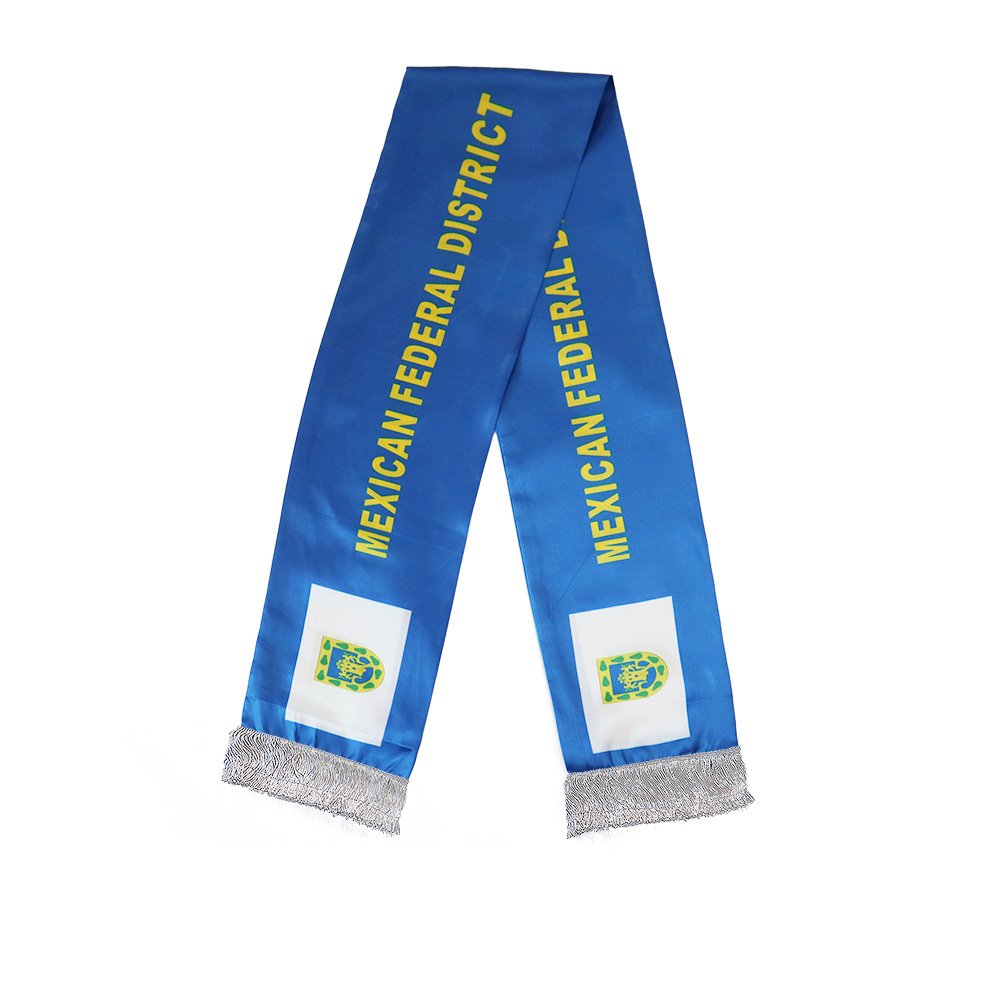 Wholesale Custom Football Cheering Products Fans National Flag Tassel Scarves Shawl Mexican Federal District Flag Scarf