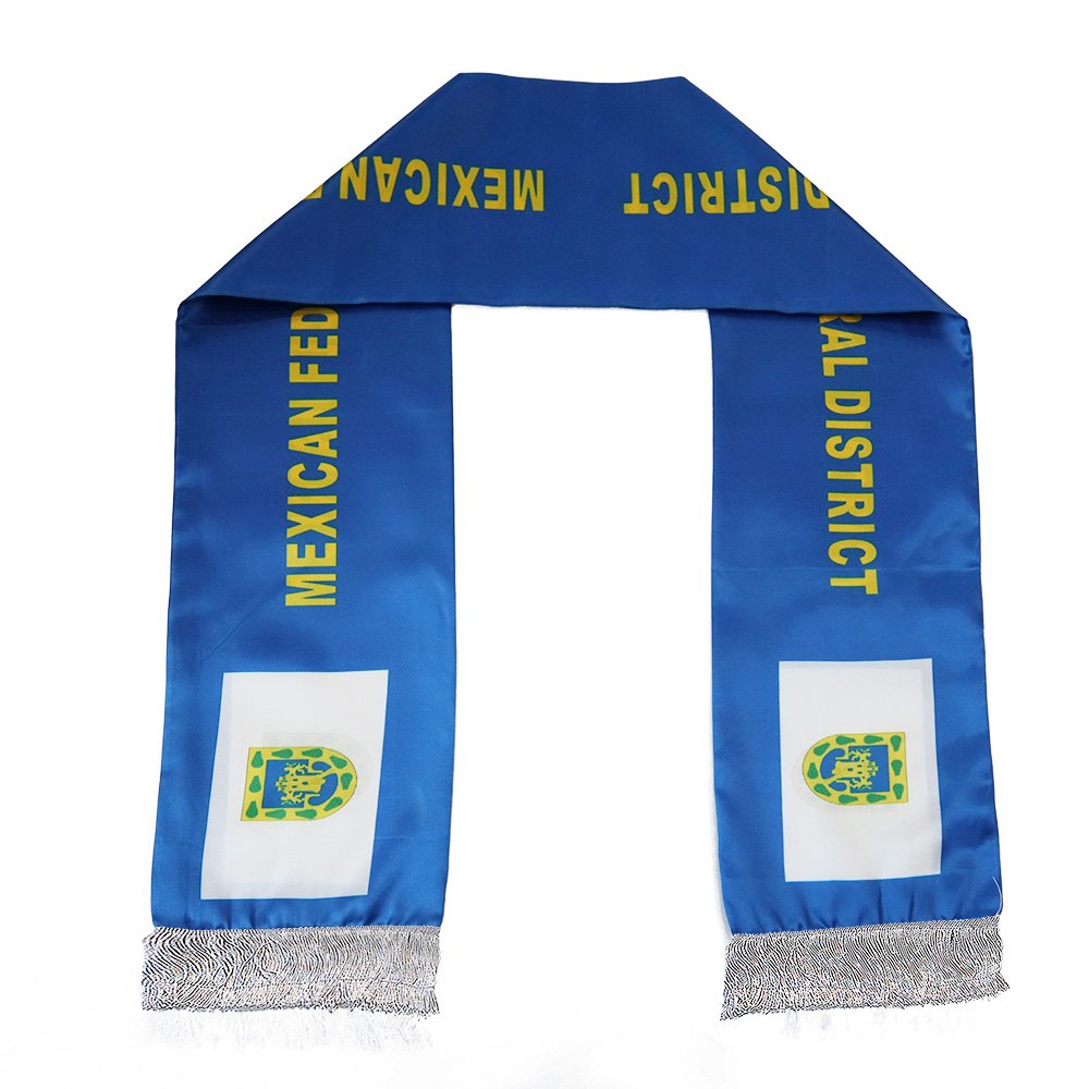 Wholesale Custom Football Cheering Products Fans National Flag Tassel Scarves Shawl Mexican Federal District Flag Scarf