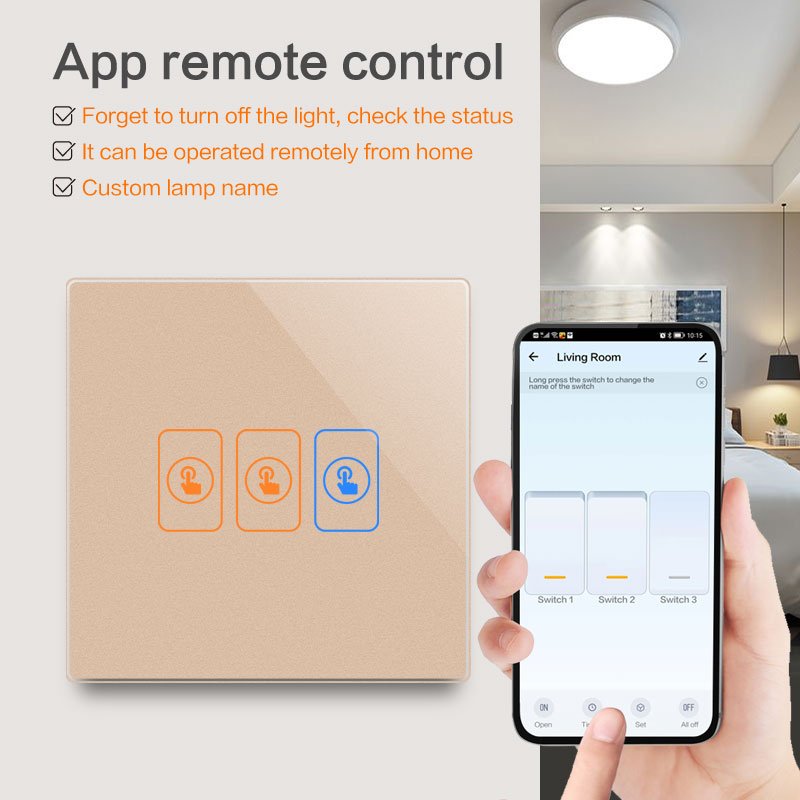 Uk tecnologia inteligente para el hogar no neutral /neutral tuya zigbee touch wall switch smart home casa inteligente smart home