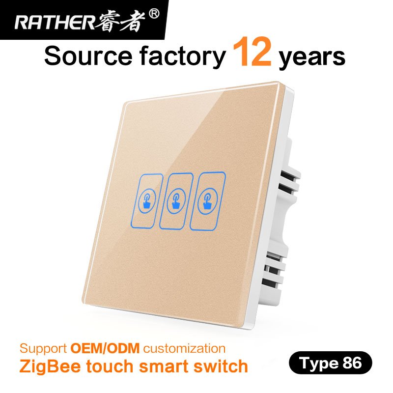Uk tecnologia inteligente para el hogar no neutral /neutral tuya zigbee touch wall switch smart home casa inteligente smart home