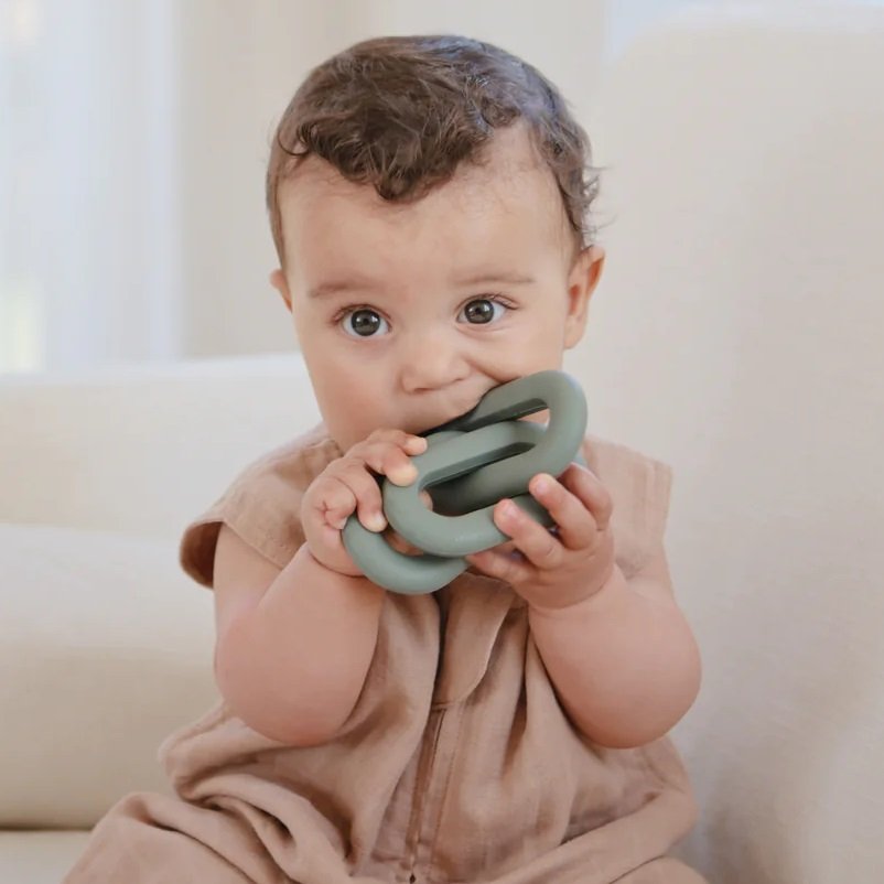 Food Grade Silicone Chew Teething Teether Silicone Baby Links Teether Toy Linking Rings Toys