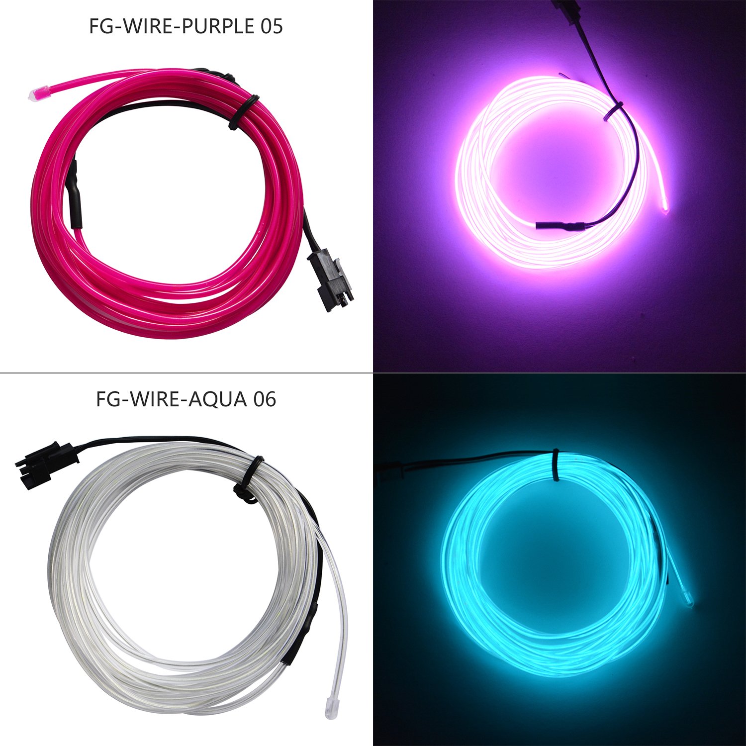 el wire factory 2.3 mm 10 colors 3 m el soft wire with battery inverter
