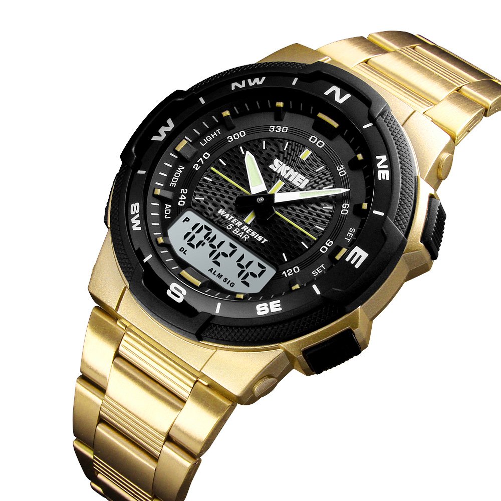 skmei top 10 hot selling clock quartz men sport dual time wristwatch #1370