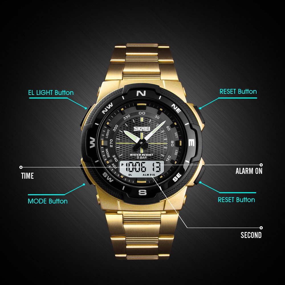 skmei top 10 hot selling clock quartz men sport dual time wristwatch #1370