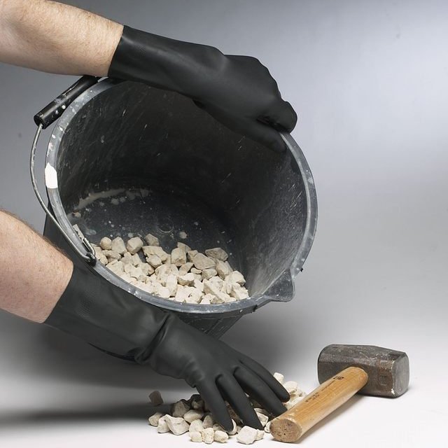 OEM AVAILABLE BLACK MINING METAL-PLATING GARDENING USE THICK LATEX INDUSTRIAL RUBBER GLOVES