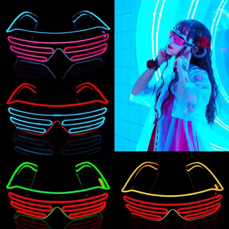 Best Seller brightness Flashing Glasses Eyewear Shade Luminous Supplies EL Wire LED Glow Party Neon glasses