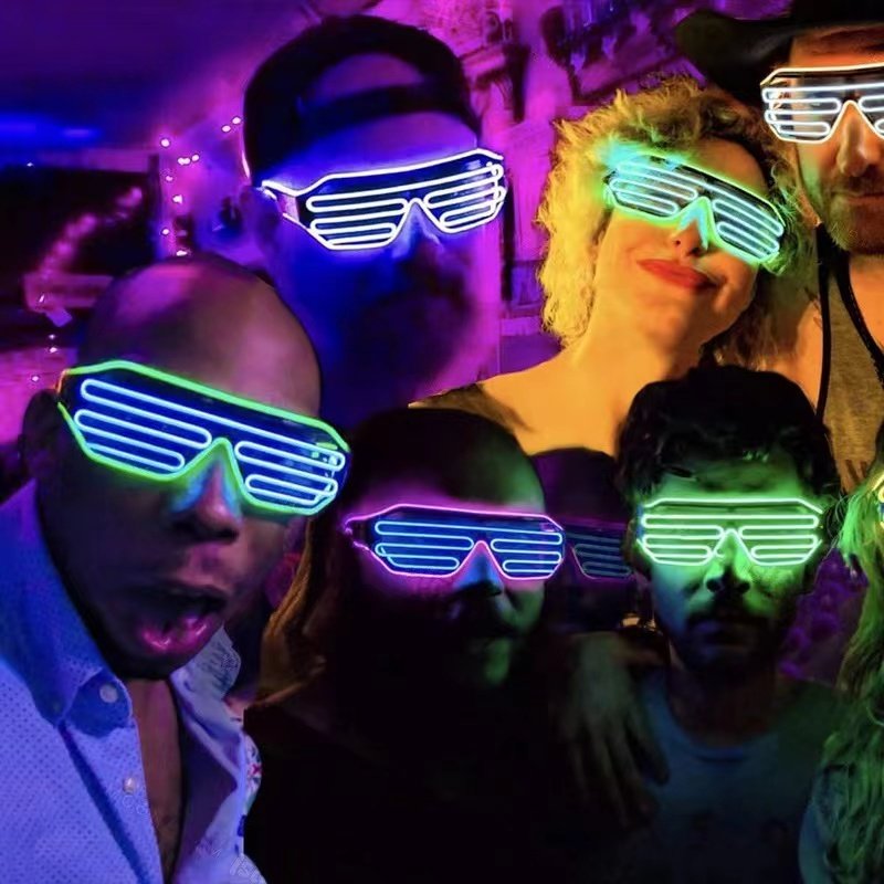 Best Seller brightness Flashing Glasses Eyewear Shade Luminous Supplies EL Wire LED Glow Party Neon glasses