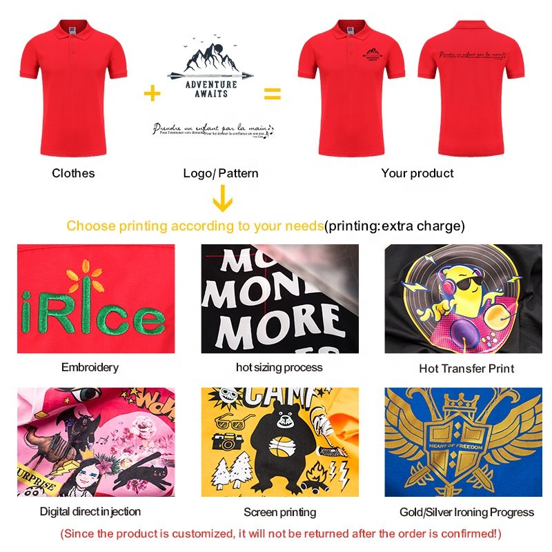 100% Cotton 230gsm Personalized business shirts Custom LOGO 220gsm Women Polo t shirt