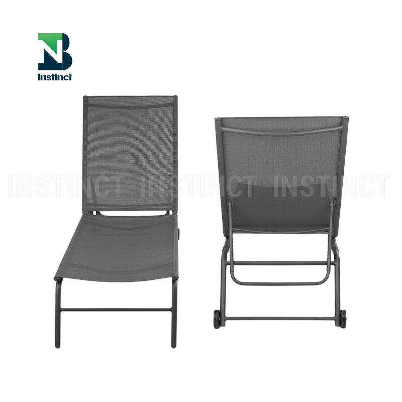 INSTNCT New fashion outdoor daybed beach furniture Taupe commercial sunbed beach chaise lounge outdoor sunbed