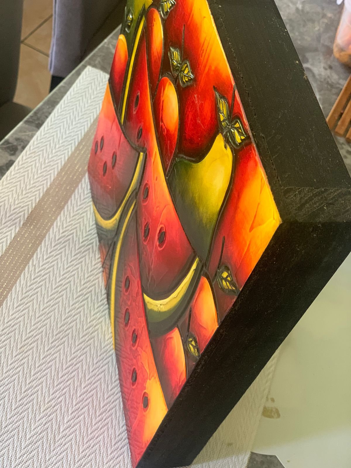 High Rated Quality Watermelon Hand Painted Fruits Wall Art Home Decor Luxury Pine Wood Crafts