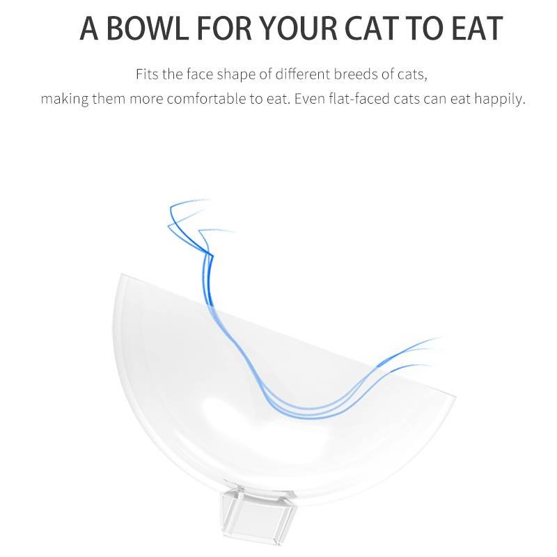 Antiskid Tilting Style Cat Shape Pet Double Bowl Transparent Pet Cat Feeder Pet Food Dish Water Bowl for Cats