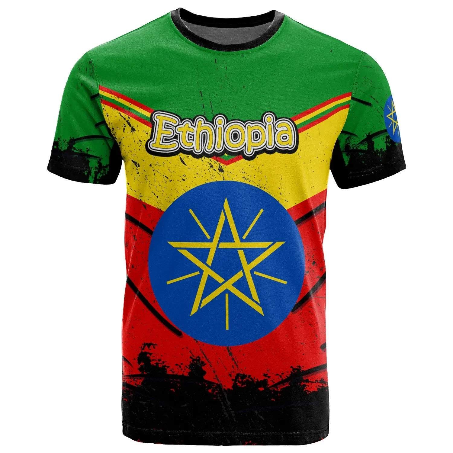 Drop Shipping Products 2023 Ethiopia Lion Luxury Design Casual Tee High Quality Wholesale Custom Logo Summer Men Short Sleeves