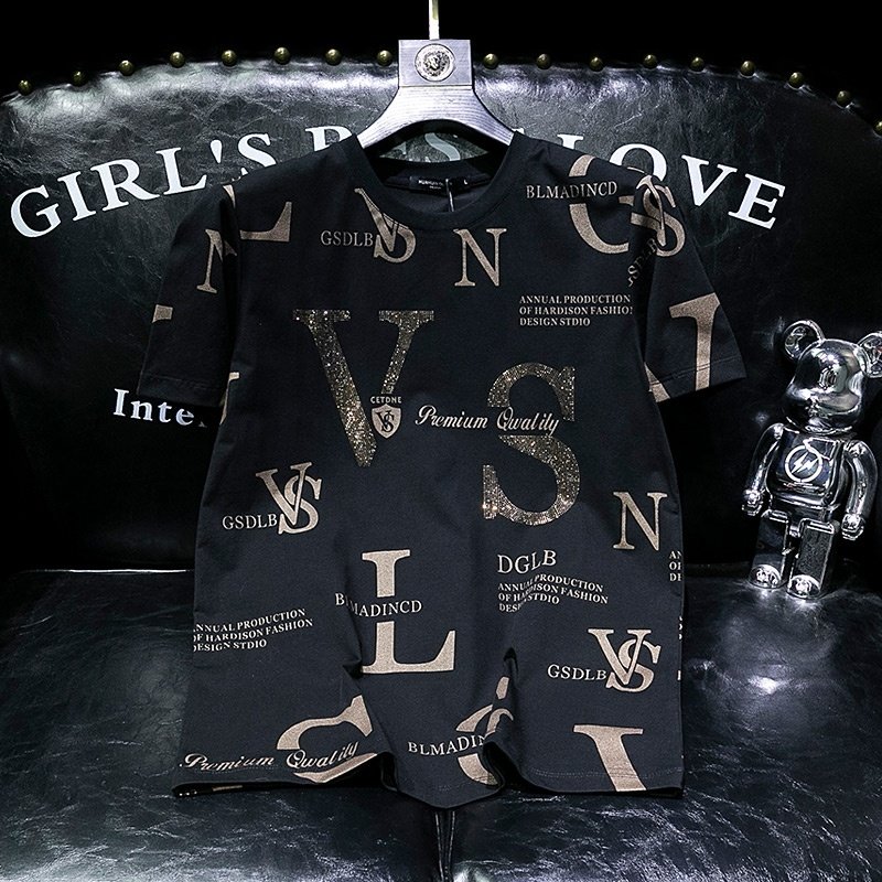 New Arrival Luxury Tshirt Unisex Custom Print Logo Mock Neck Blank T Shirt Oversize Men's T-shirt For Men Wholesale