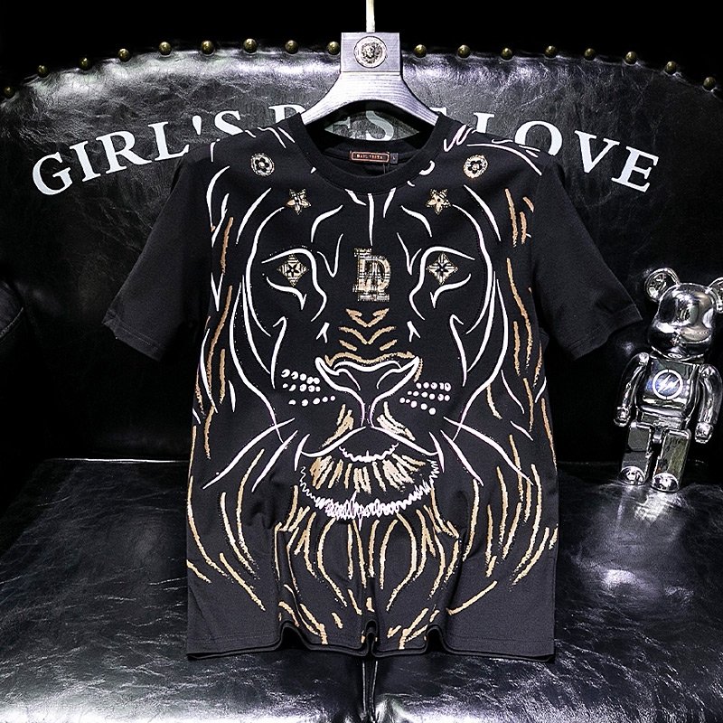 New Arrival Luxury Tshirt Unisex Custom Print Logo Mock Neck Blank T Shirt Oversize Men's T-shirt For Men Wholesale