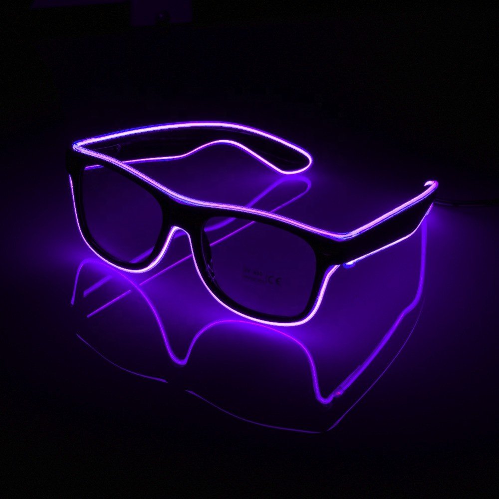 LED Glow Glasses EL Wire Light Up Shutter neon Glasses for Costume Party Supplies Halloween Christmas el panel glasses
