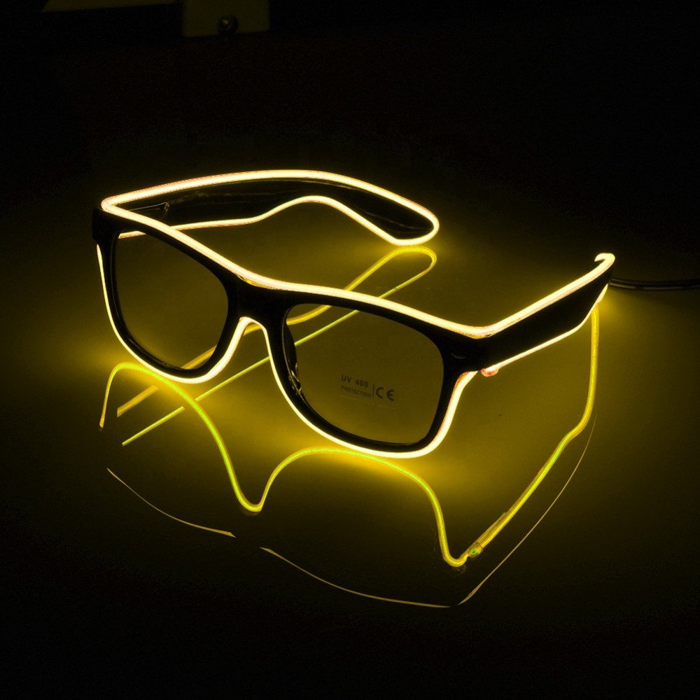 LED Glow Glasses EL Wire Light Up Shutter neon Glasses for Costume Party Supplies Halloween Christmas el panel glasses