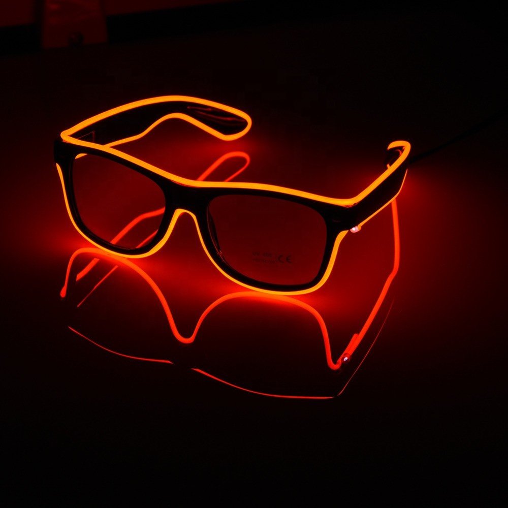 LED Glow Glasses EL Wire Light Up Shutter neon Glasses for Costume Party Supplies Halloween Christmas el panel glasses
