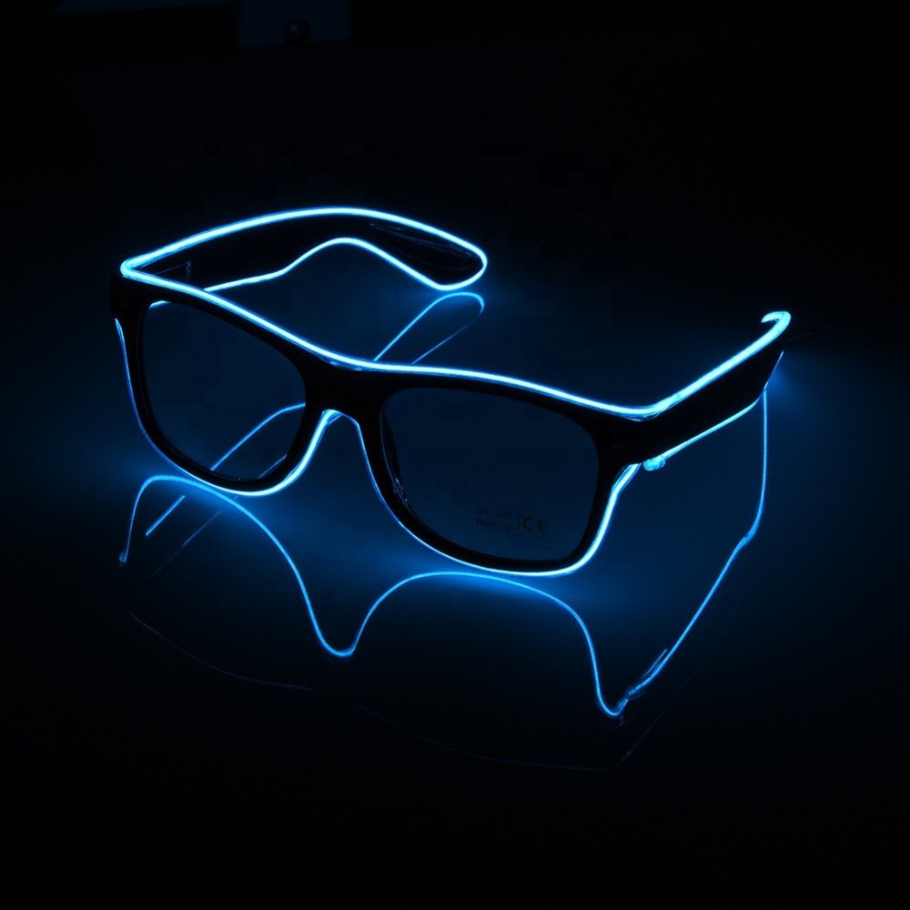 LED Glow Glasses EL Wire Light Up Shutter neon Glasses for Costume Party Supplies Halloween Christmas el panel glasses