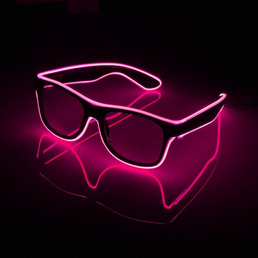 LED Glow Glasses EL Wire Light Up Shutter neon Glasses for Costume Party Supplies Halloween Christmas el panel glasses