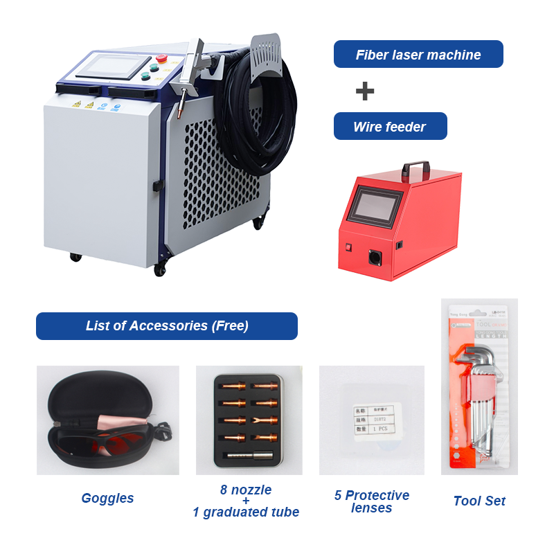 3 IN 1 Multifunction Metal Laser Rust Remover Handheld Fiber Laser Cleaning Welding Cutting Machine Optical Laser Welder
