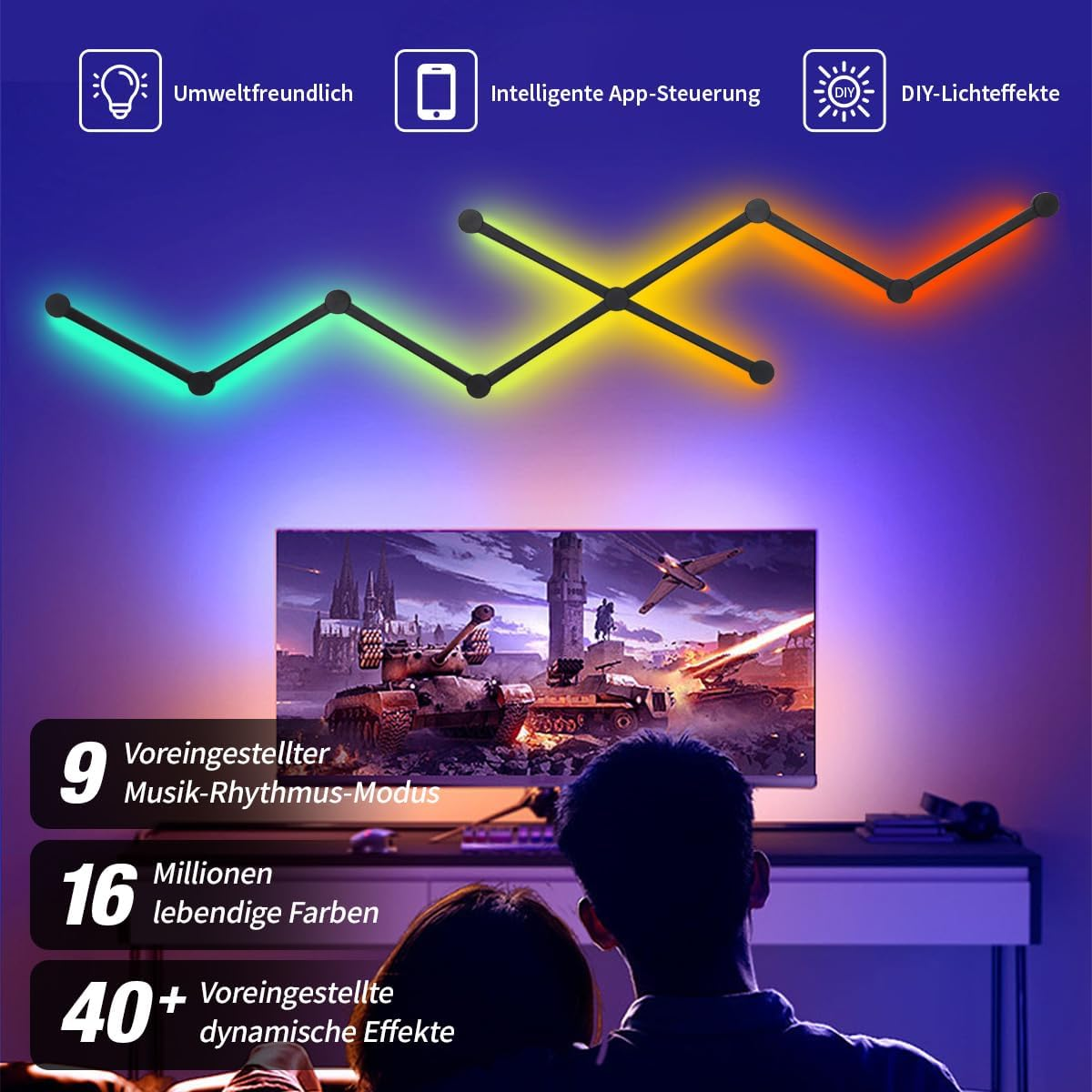 Modern Electronics Music Snyc Home Decor Light Led Indoor Decorative Smart RGB Gaming Wall Lighting