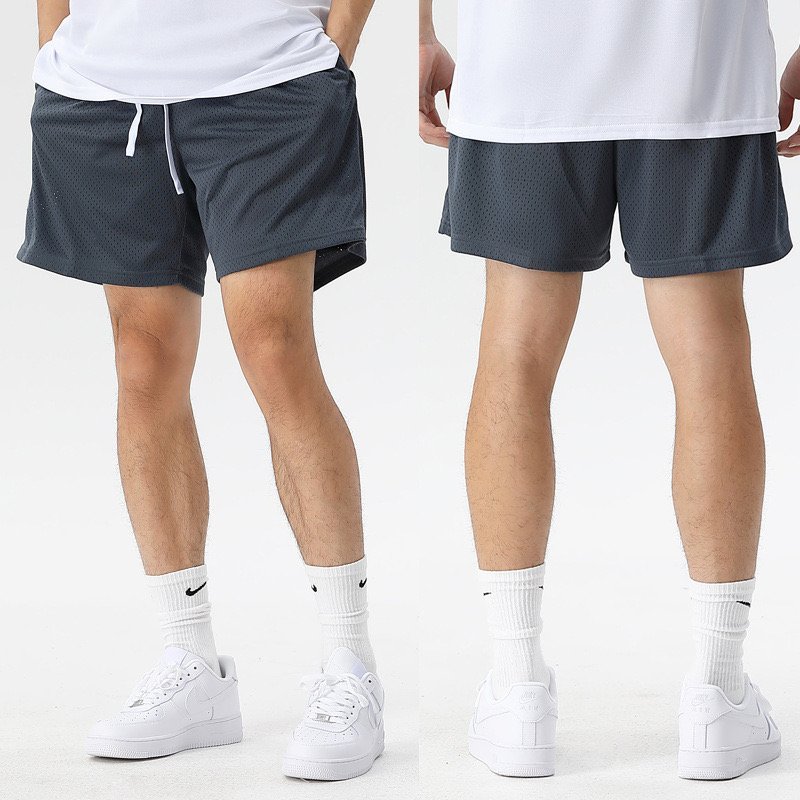 Fashion Custom basketball shorts plain design double single layer training summer 5 inch inseam men's mesh short shorts