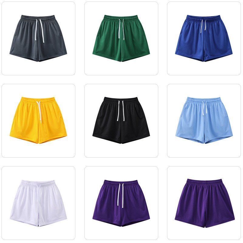 Fashion Custom basketball shorts plain design double single layer training summer 5 inch inseam men's mesh short shorts