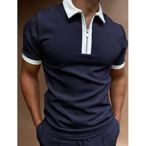 summer season new design wholesale custom design and logo font zipper polo shirts and golf shirts for the men