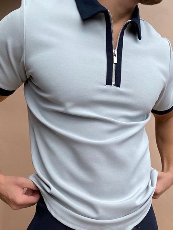 summer season new design wholesale custom design and logo font zipper polo shirts and golf shirts for the men
