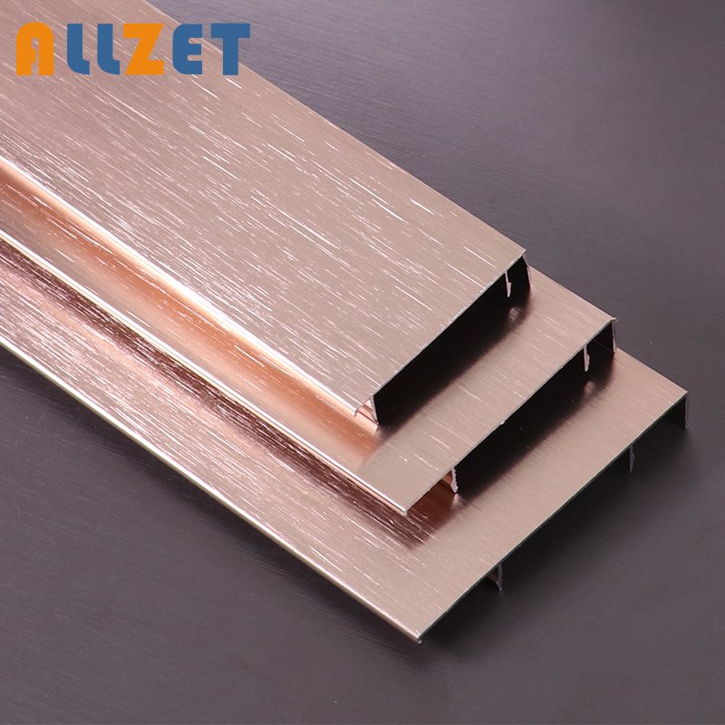 Metal skirting strip family floor decorates aluminum baseboard black wire drawing skirting boards for carpet plinth