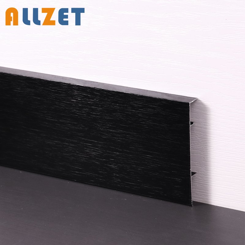 Metal skirting strip family floor decorates aluminum baseboard black wire drawing skirting boards for carpet plinth