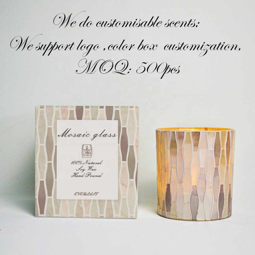 natural soy wax for making candles with mosaic candle jars and boxes wholesale