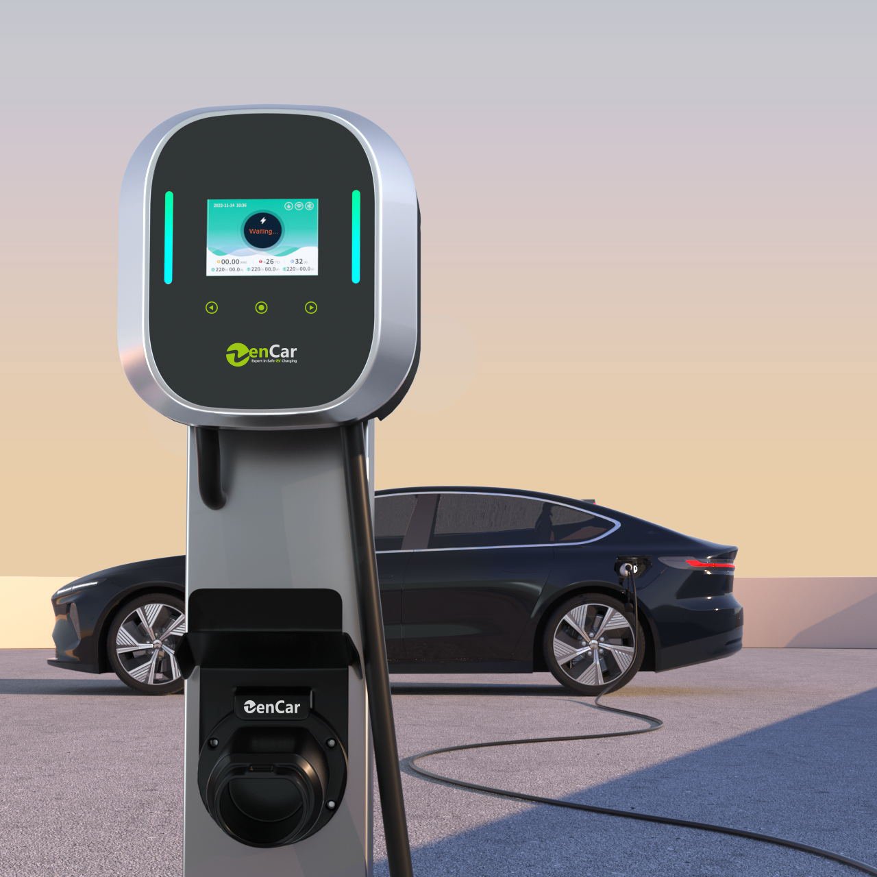 2023 New Design EV Charger Wal Lbox 32A 7.2KW EV Charging Station Basic RFID IC Card /NFC Current Adjustable Timer With 5m Cable