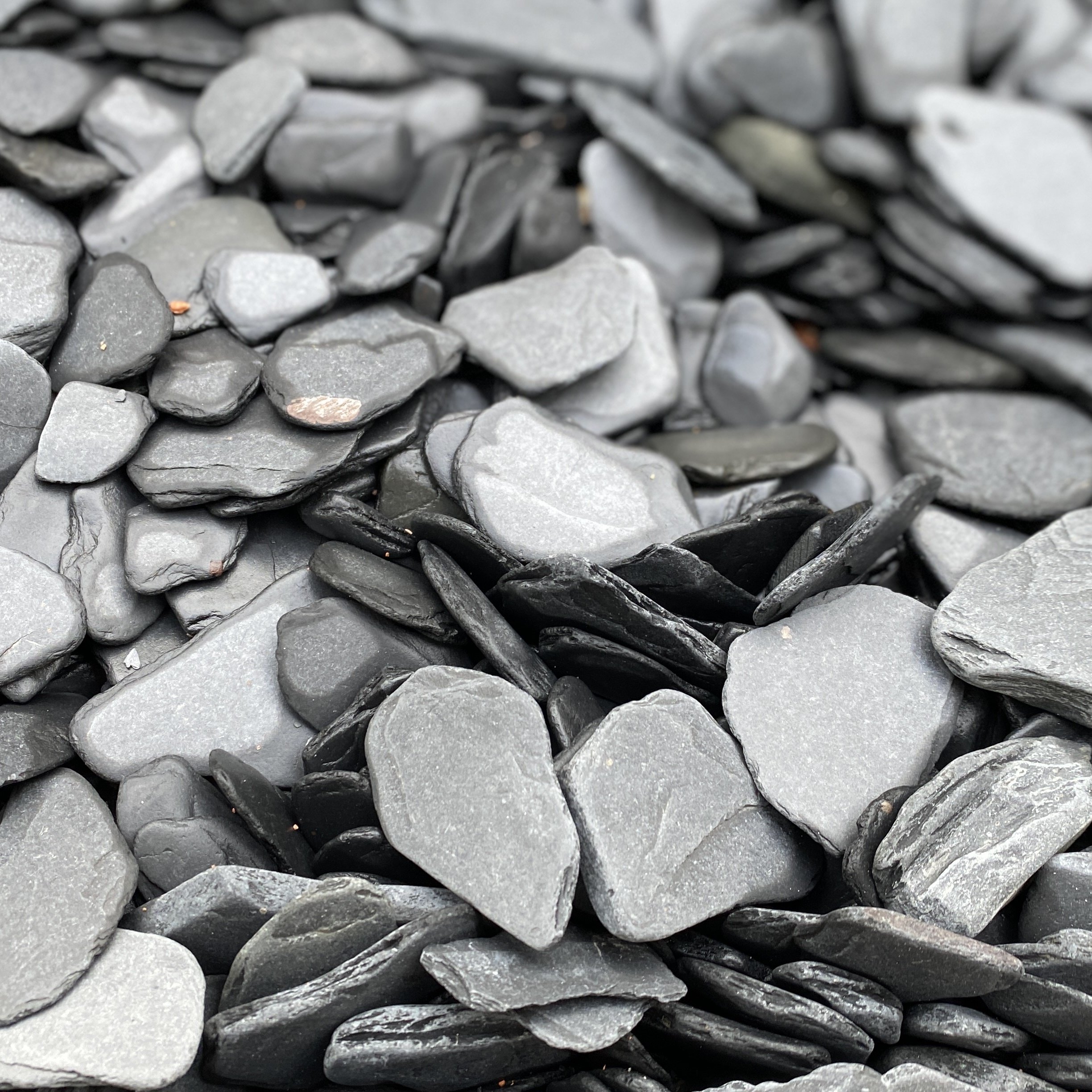 Silver slate pebbles Exclusive product Different stone landscaping Rounded