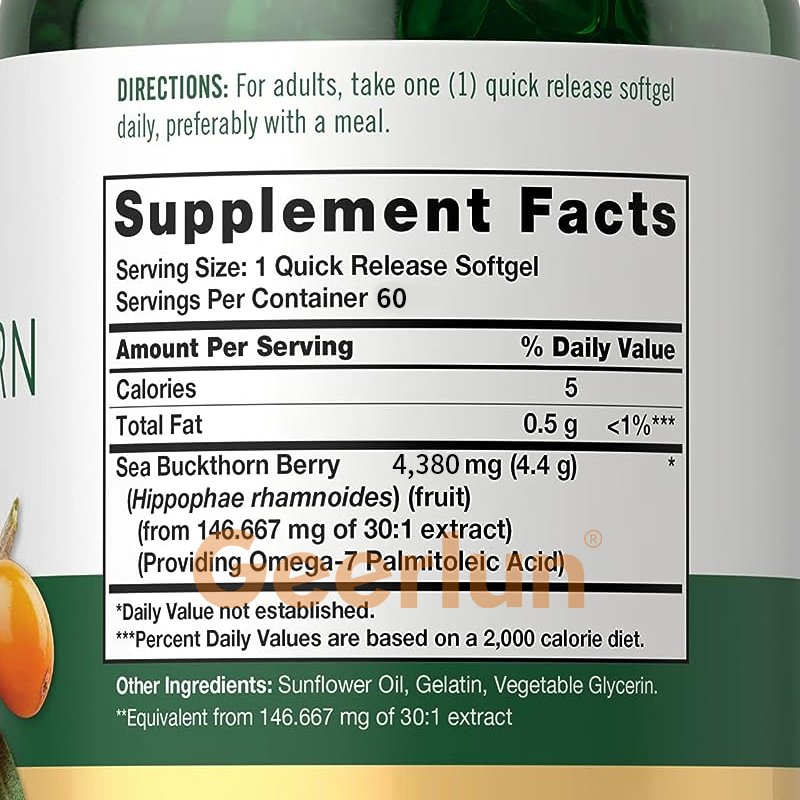 Hot Product Exclusive Himalayan Source Supplements 90-Day Supply Omega 7 Softgels Sea Buckthorn Oil Softgel Capsules
